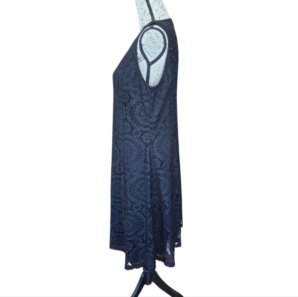 Joan Rivers Black Lace Sleeveless A-line Dress 12 - Picture 4 of 8